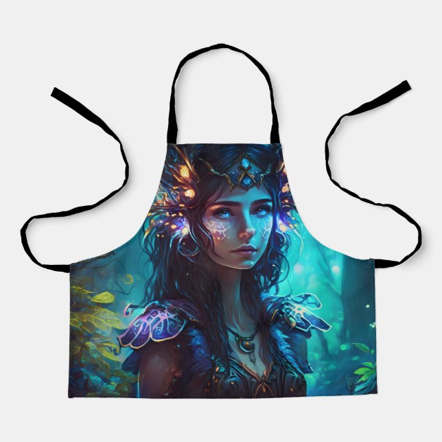 Flora fairy forest abstract whimsical cool apron (Front)