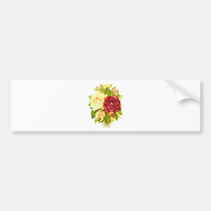 flora floral flower plant rose bumper sticker
