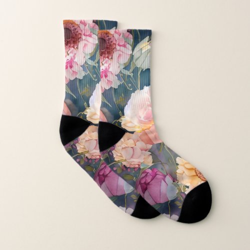 Flora Flowers All_Over_Print Socks Comfort Meets 