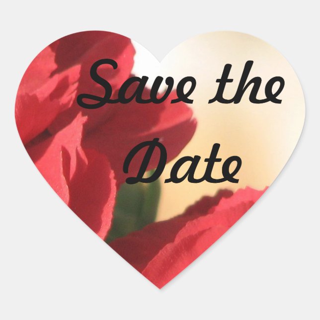 Flora Hint Save the Date Heart Sticker (Front)