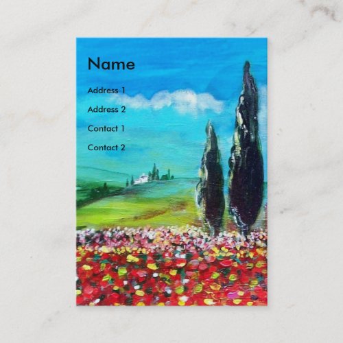 FLORA IN TUSCANY Fields Poppies and Sunflowers Business Card