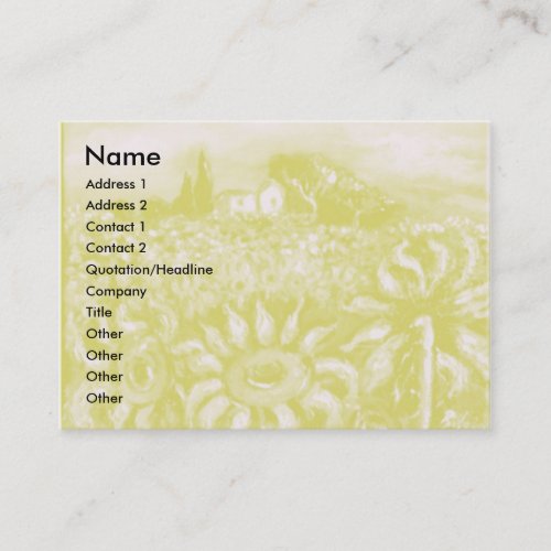 FLORA IN TUSCANY/ Fields ,Poppies and Sunflowers Business Card Template