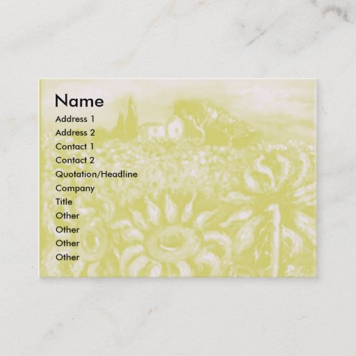 Customizable FLORA IN TUSCANY/ Fields ,Poppies and Sunflowers Business Card Template