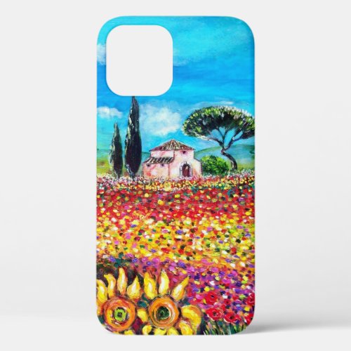 FLORA IN TUSCANY Fields Poppies and Sunflowers C iPhone 12 Case