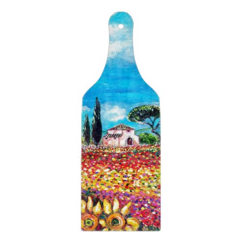FLORA IN TUSCANY Fields Poppies and Sunflowers C Cutting Board