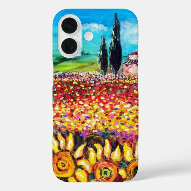FLORA IN TUSCANY/ Fields ,Poppies and Sunflowers Case-Mate iPhone Case (Back)