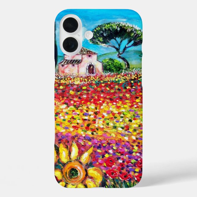 FLORA IN TUSCANY/ Fields ,Poppies and Sunflowers Case-Mate iPhone Case (Back)