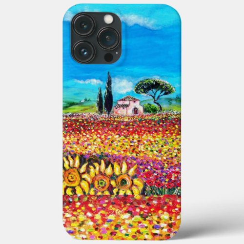 FLORA IN TUSCANY Fields Poppies and Sunflowers iPhone 13 Pro Max Case