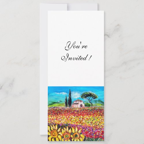 FLORA IN TUSCANY Fields Poppies and Sunflowers Invitation
