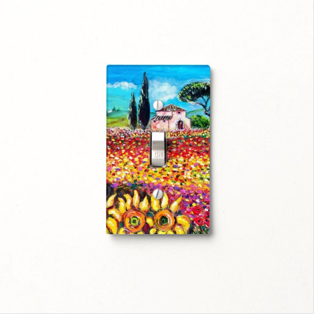 FLORA IN TUSCANY/ Fields ,Poppies and Sunflowers Light Switch Cover (In Situ)