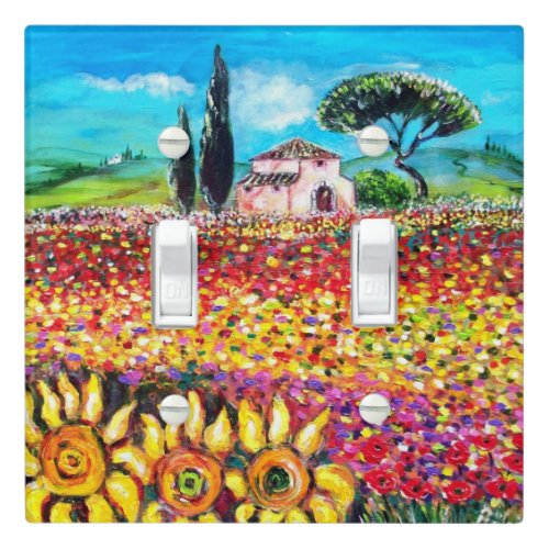 FLORA IN TUSCANY Fields Poppies and Sunflowers Light Switch Cover