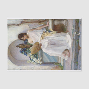 Flora in White Attire, by John William Waterhouse Tissue Paper