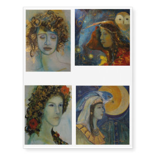 Flora Medusa Bear Owl Egyptian Goddess M Girard Temporary Tattoos