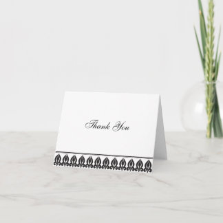 Flora Notecard-Black/White Letterpress Thank You Card