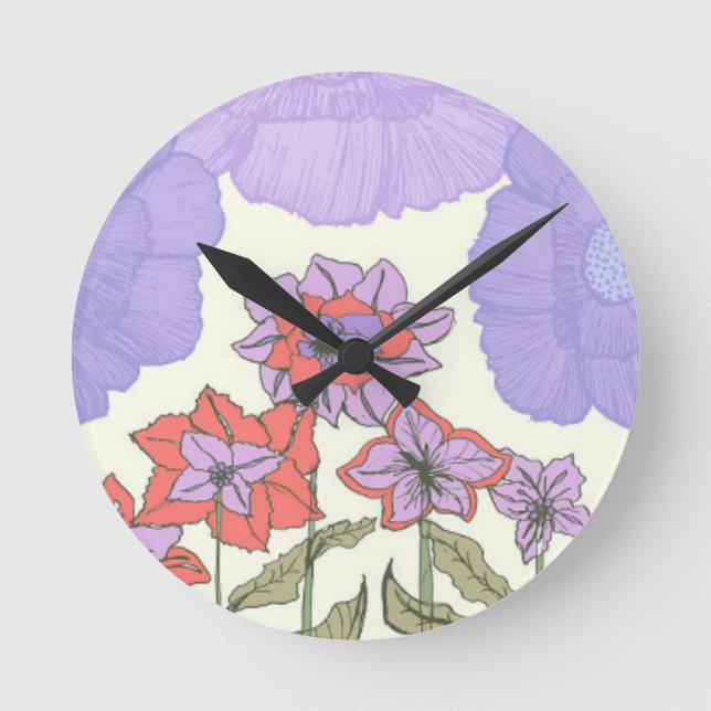 Flora Obscura – Seamless Floral Print Clock (Front)