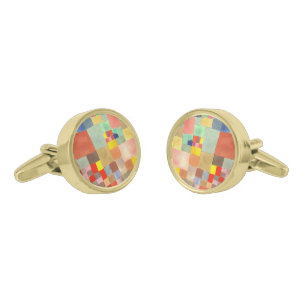 Flora on Sand by Paul Klee, Abstract Art Cufflinks
