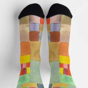 Flora on Sand by Paul Klee, Abstract Art Socks
