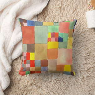 Flora on Sand by Paul Klee, Abstract Art  Throw Pillow