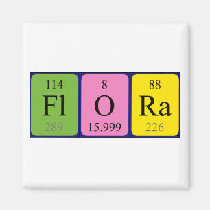 Flora periodic table name magnet