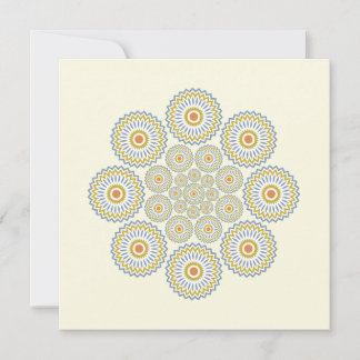 Flora Solara Note Card in Orange, Gold and Grey
