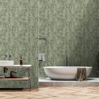 Flora textured wallpaper in olive green wallpaper