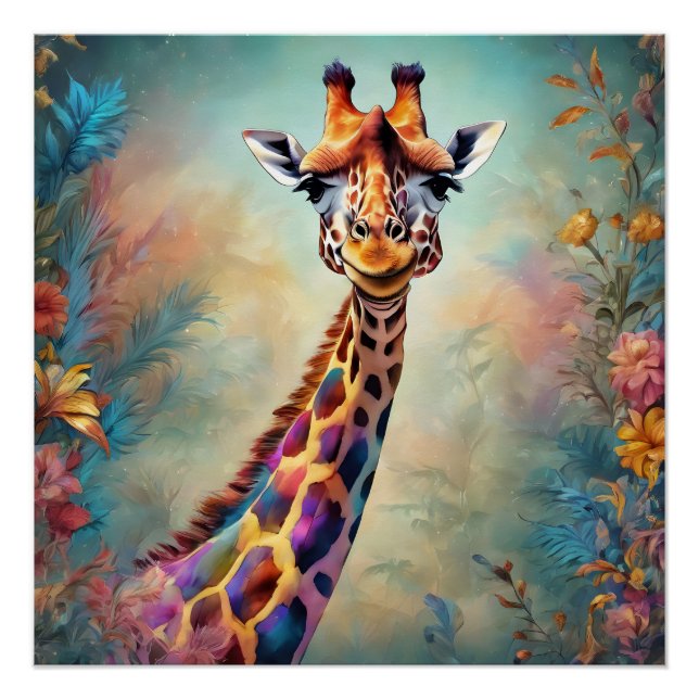 Flora the Giraffe Art Poster (Front)