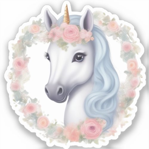 Flora the Unicorn Vinyl Sticker