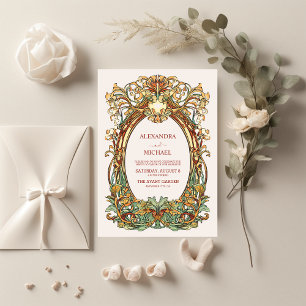 Flora Vintage Art Nouveau Wedding Invitation