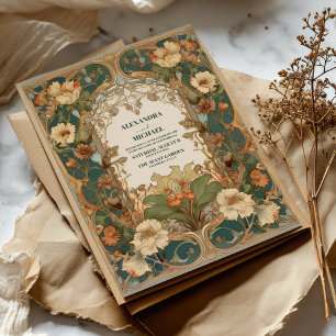 Flora Vintage Art Nouveau Wedding Invitation