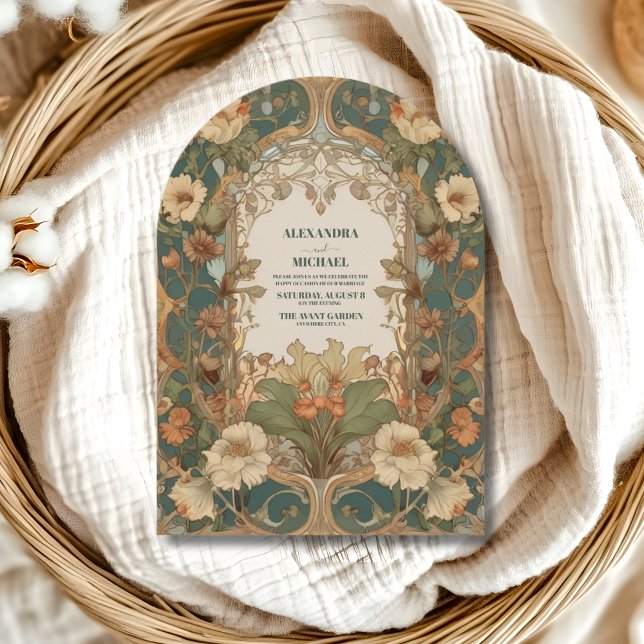 Flora Vintage Art Nouveau Wedding Invitation (Creator Uploaded)
