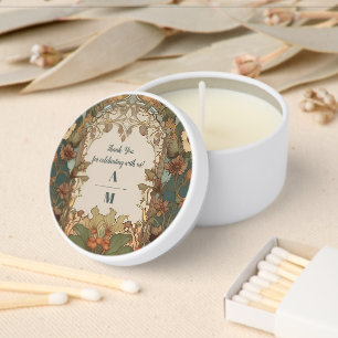 Flora Vintage Art Nouveau Wedding Mini Candle Favors