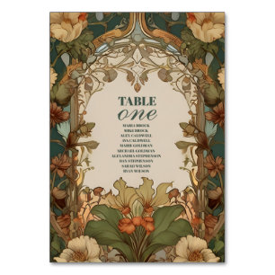 Flora Vintage Art Nouveau Wedding Table Number