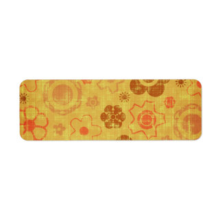 FLORAL17 RETRO ORANGES TAN BURNT DISTRESSED TEXTUR LABEL
