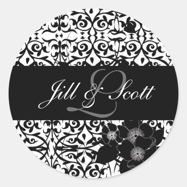floral3 classic round sticker (Front)