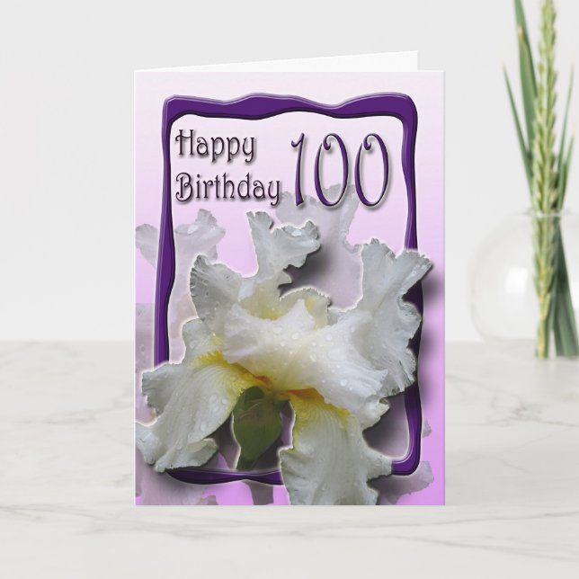 Floral 100th Birthday Congratulations Card (Front)