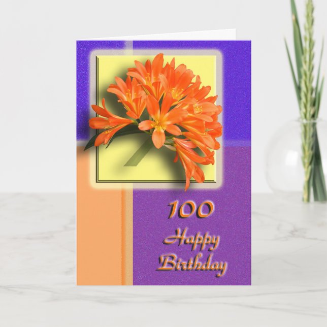 Floral 100th Birthday Congratulations Card (Front)