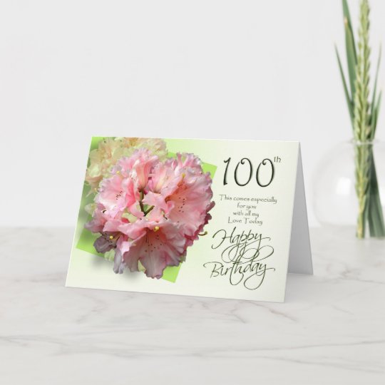 Floral 100th Birthday Congratulations Card