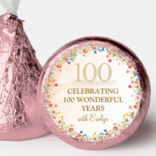 Floral 100th Birthday – Golden Wildflower Hershey®'s Kisses®