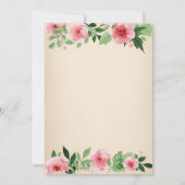 Floral 100th Birthday Invitation Pink Watercolor (Back)