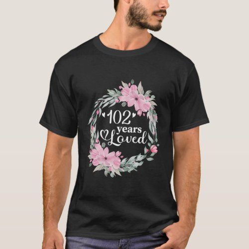 Floral 102 Bday 102Nd T_Shirt