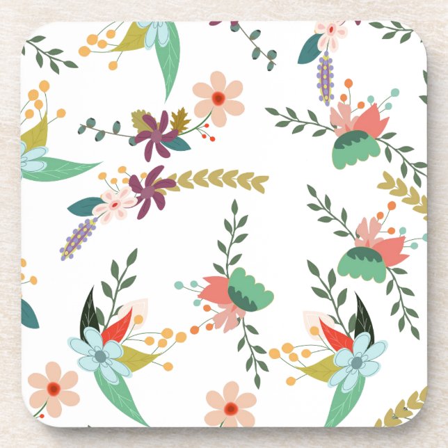 Floral 10 beverage coaster (Front)