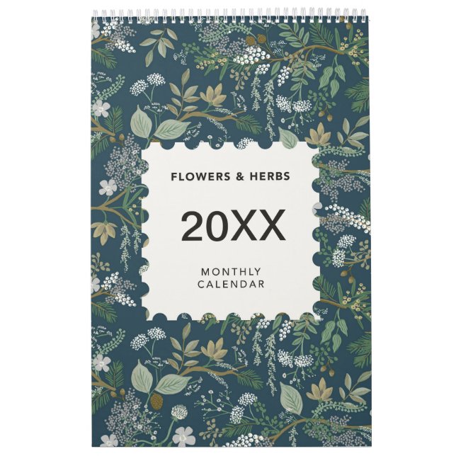 Floral 12-Month Wall Calendar for Home and Office (Cover)