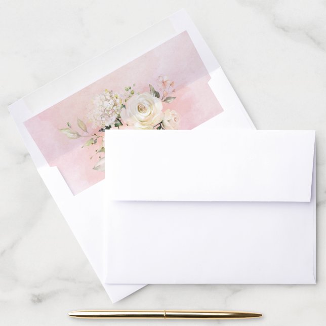 Floral 15th Birthday Quinceanera Botanical Party Envelope Liner (Desk)