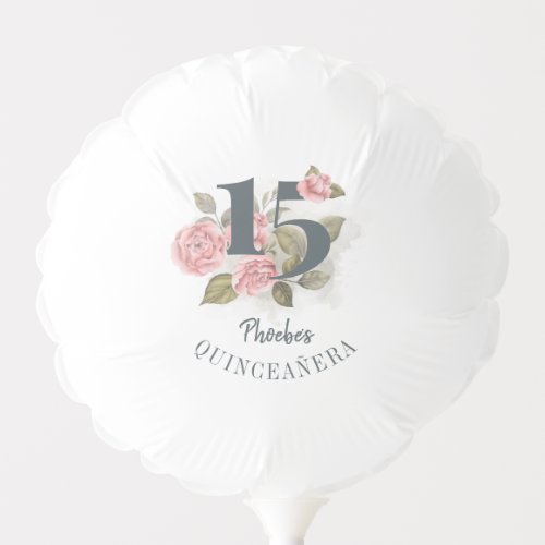 Floral 15th Birthday Quinceanera Rustic Balloon