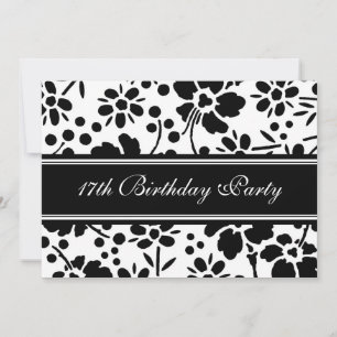 Floral 17th Birthday Party Invitations