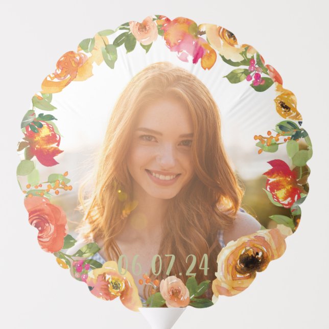 Floral 18th Birthday Personalized Balloon (Back)