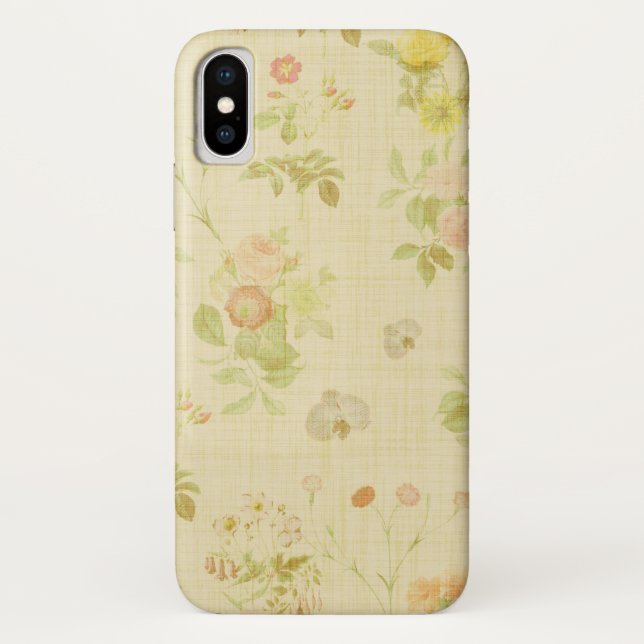 Floral 1 Apple iPhone X, Barely There Phone Case (Back)