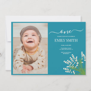 Floral 1st birthday card
