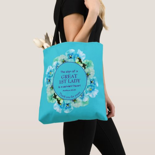 Floral 1st Lady Thank You PASTOR APPRECIATION Tote Bag