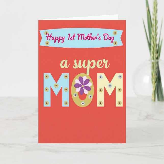 Floral 1St Mothers Day Mom Card (Front)
